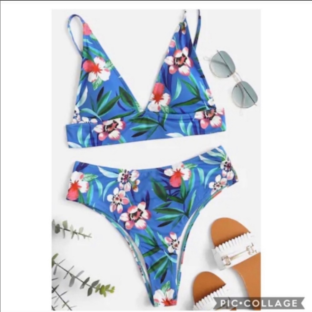 Floral high waisted bikini
